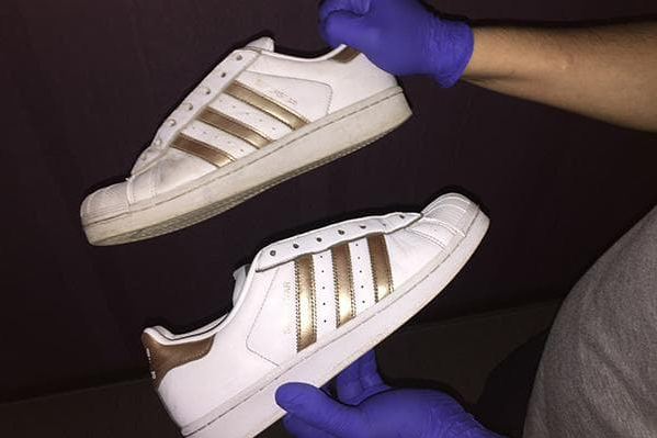 Білі кросівки до та після чищення