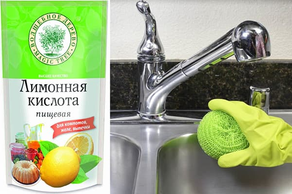 Лимонна кислота для чищення крана від нальоту