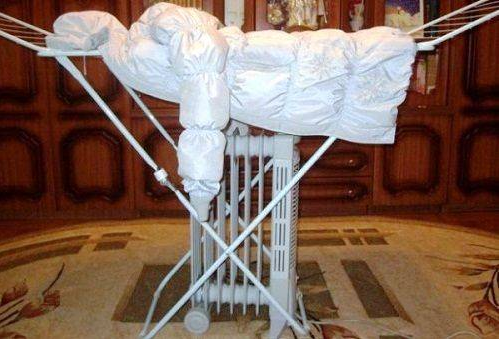 сушіння білого пуховика